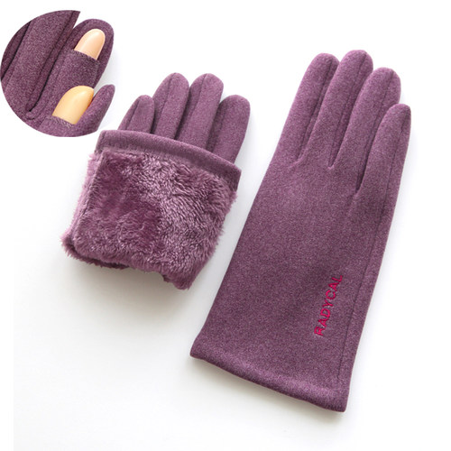 秋冬季开口触屏保暖手套