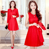 2019新款 结婚礼服新娘简单大气高腰遮肚小个子大码 胖mm复古敬酒服