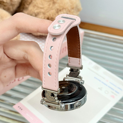 适用华为gt6/4手表带watch4gt5pro腕带时尚双钉小狗皮质腕带表带