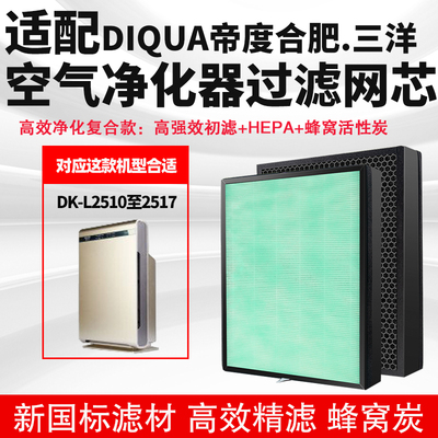 适配DIQUA帝度 合肥.三洋空气净化器过滤网芯DK-L2510至2517滤芯