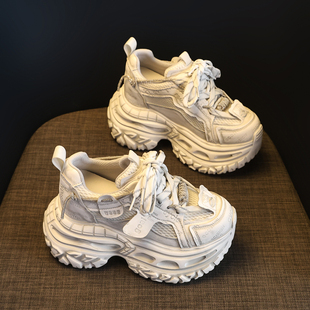 小个子厚底增高10cm轮胎底老爹鞋女2026春夏季新款百搭时尚运动鞋