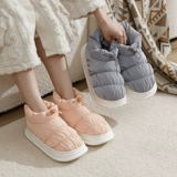 Тапочки, зимняя нескользящая обувь на платформе, флисовые удерживающие тепло туфли