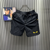 修身 流行小怪兽速干沙滩裤 帅 拼接网眼设计简约夏季 欧货潮牌五分裤