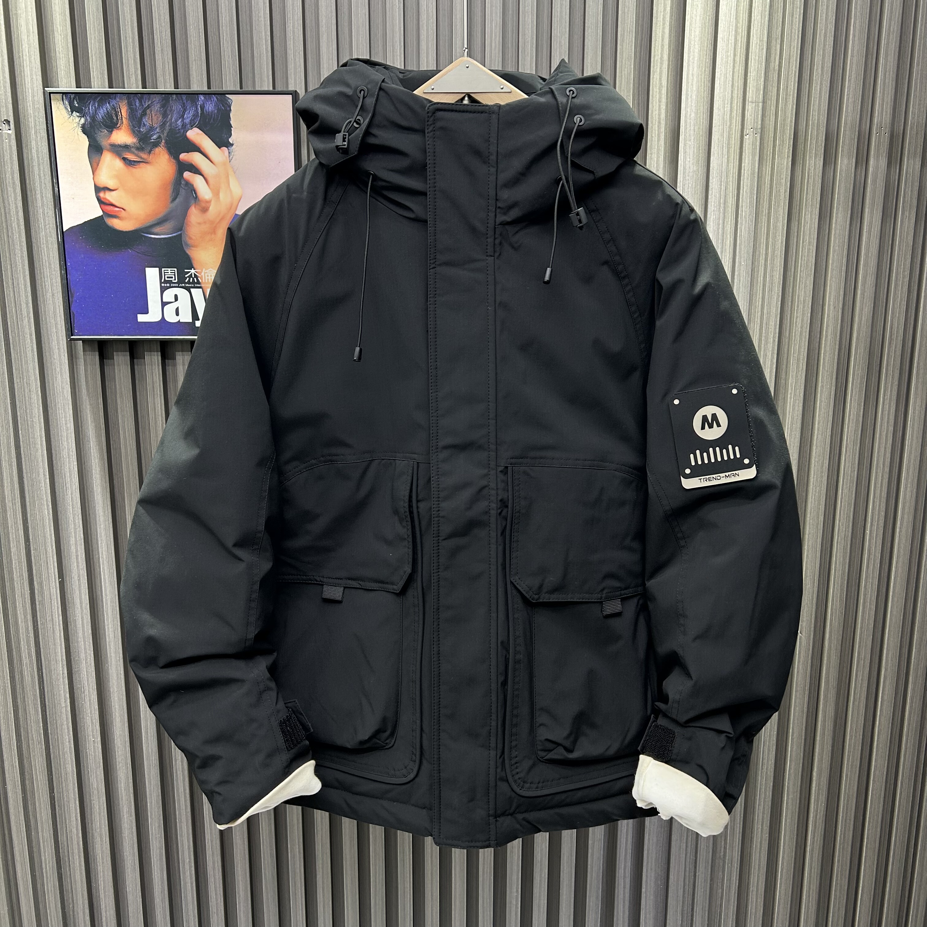 冬季户外极寒白鸭绒羽绒服简约保暖防风防水冲锋衣外套男潮流百搭