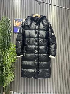 冬季长款活帽蒙家专柜品质修身男女同款过膝羽绒服白鸭绒保暖防风