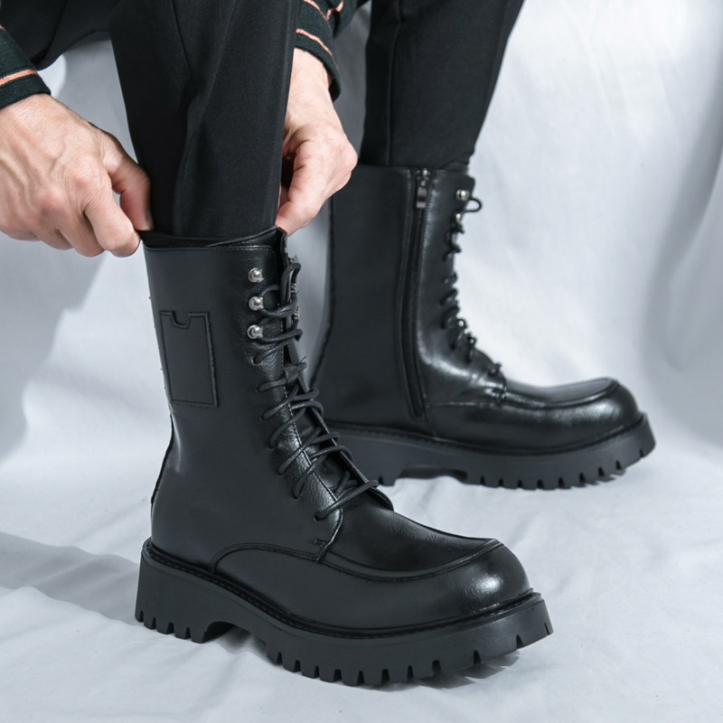 西部牛仔靴男款冬季高帮长筒马丁靴户外骑行机车靴潮流蒙古骑马靴,流行男鞋,时装靴,淘宝优惠券,粉丝福利购,淘宝优惠卷