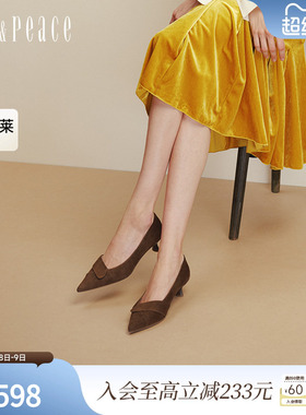 真美诗2025年秋季新款羊绒法式优雅简约尖头高跟鞋单鞋女Y1R02CQ5