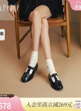 真美诗2025年秋季新款复古文艺雕花布洛克玛丽珍女皮鞋277A2CA5