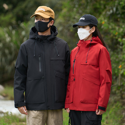 户外硬壳冲锋衣男款三合一冬季防风防水登山服加厚保暖工装外套女