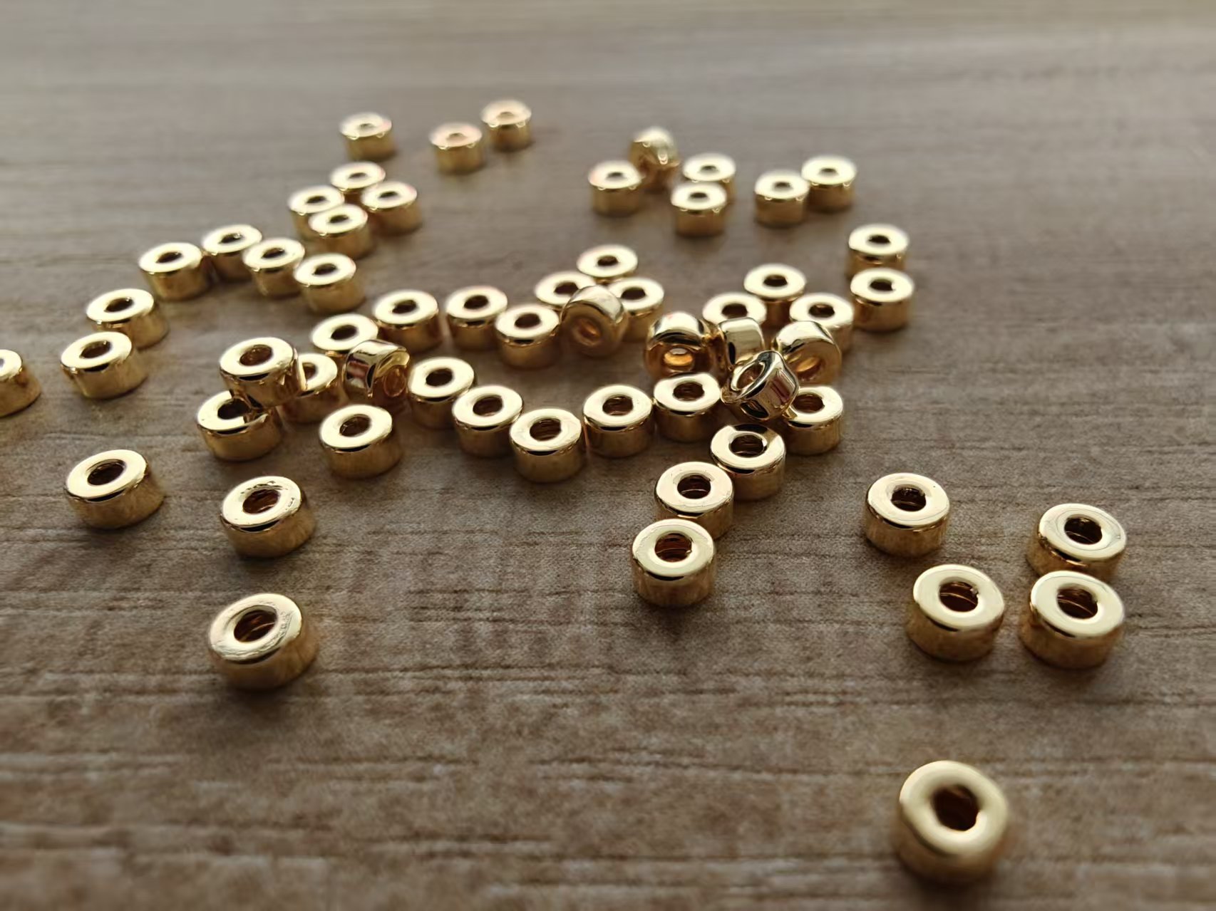 黄金迷你小隔珠足金999手链配件
