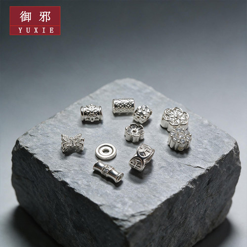 御邪足银999DIY串珠隔珠配件