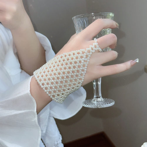 镂空网格手背链手腕饰品装饰品女
