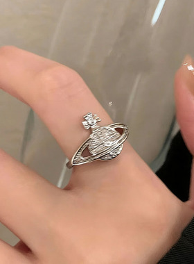 轻奢超闪水钻土星戒指女款高级感