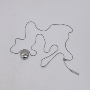 欧美时尚银色椭圆蛋形吊坠长款项链毛衣链个性夸张简约百搭锁骨链