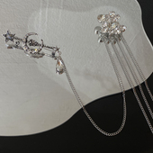 欧美气质流苏镶钻胸针防走光网红高档别针领针固定衣服西装 配饰