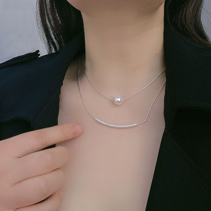 蛇骨链多层女细镀银锁骨链项链