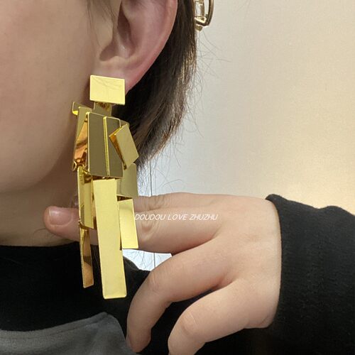 夸张金属女亮片流苏耳环耳坠