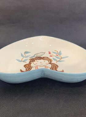 皇冠正品裕行童真年代8英寸桃心盘陶瓷点心盘个性卡通餐具菜盘子