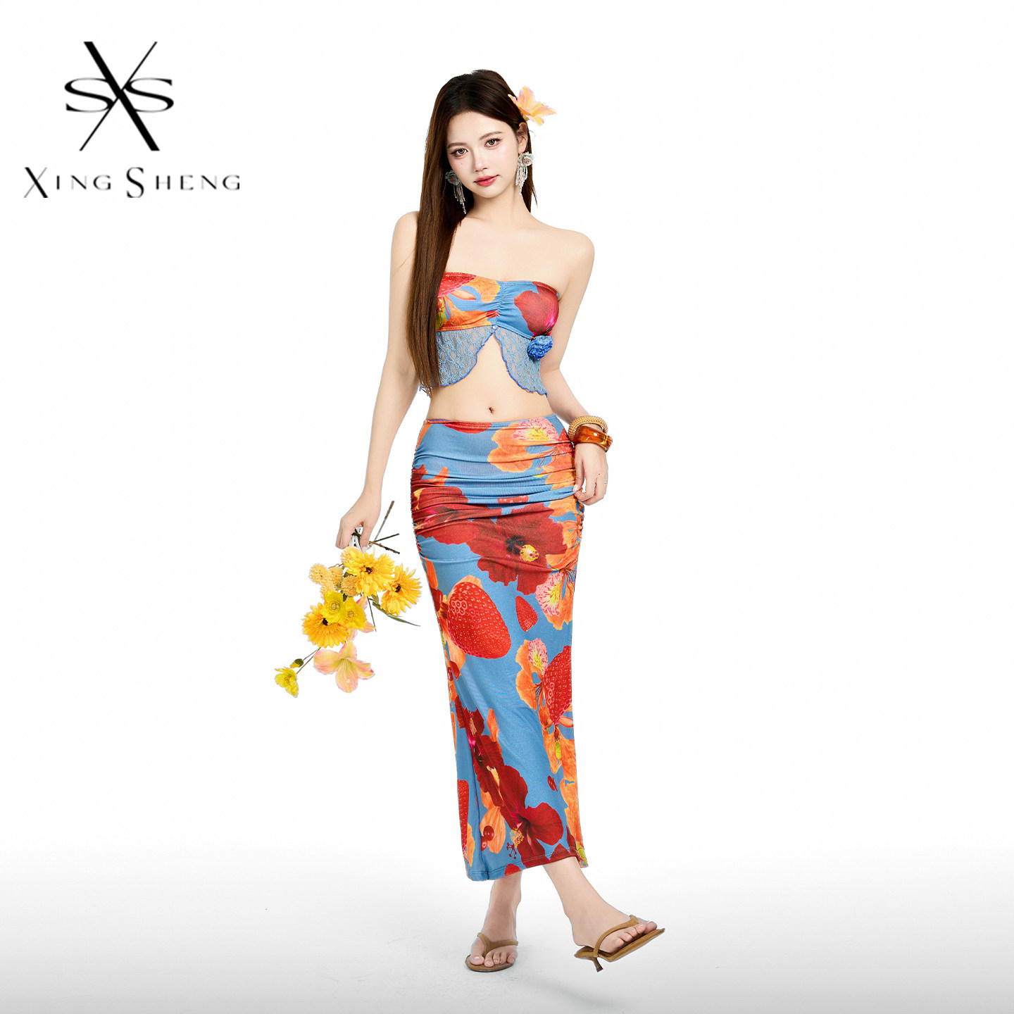 2026新款游泳衣女高级显瘦分体性感海边度假三件套长裙下半身遮挡