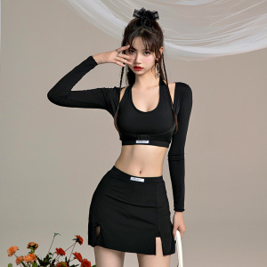 游泳衣女夏2023新款分体三件套高级感保守显瘦遮肚游泳馆专用运动