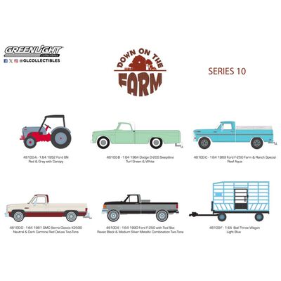 GreenLight绿光1:64 农场系列套装10 合金车模仿真车模型收藏摆件