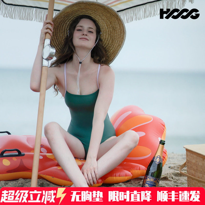 HOOG泳衣女2025年新品糖果三角连体专业训练游泳馆专用泳装泡温泉