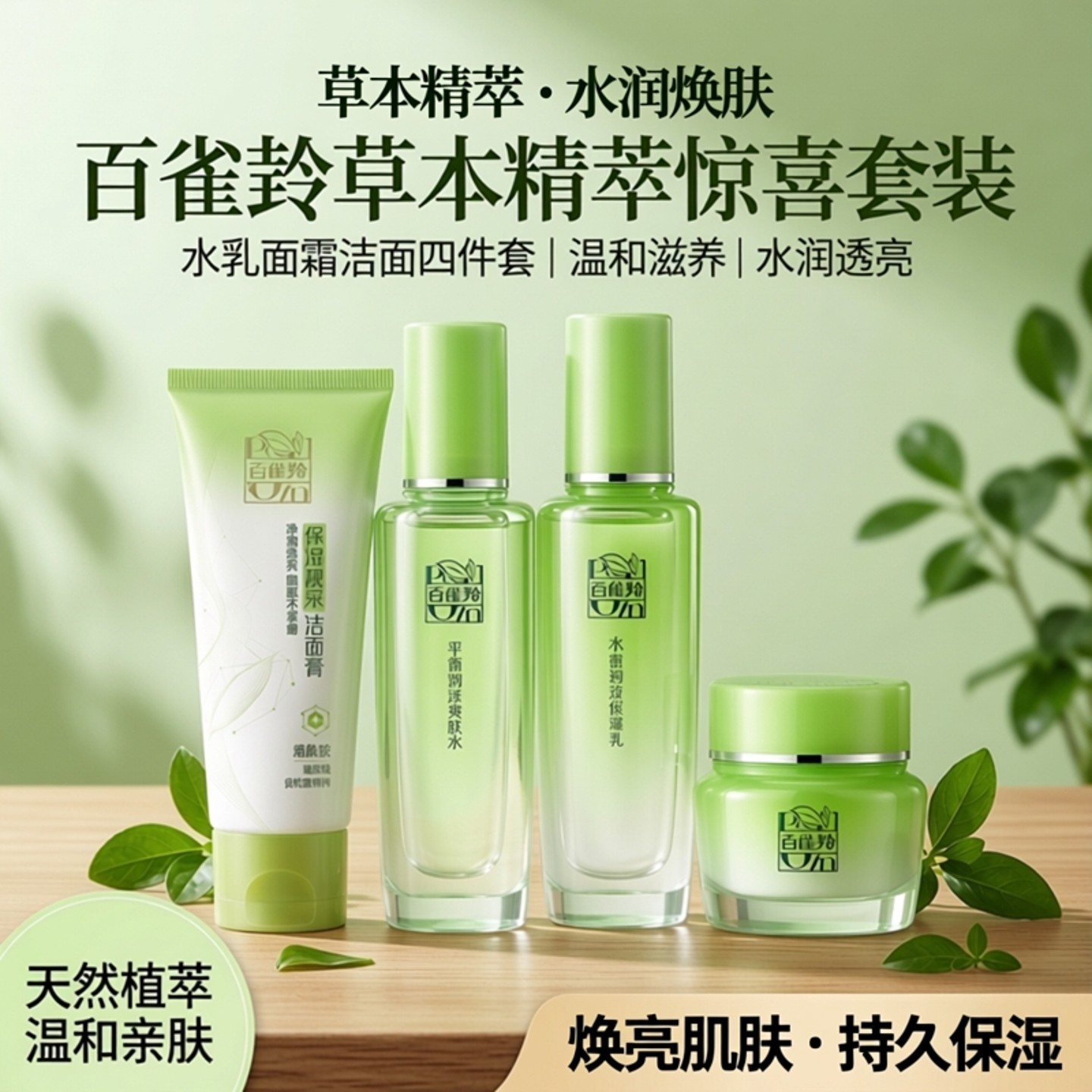 百雀羚草本精萃惊喜套装水乳礼盒面霜洗面奶护肤四件套新老随机,美容护肤/美体/精油,面部护理套装,淘宝优惠券,粉丝福利购,淘宝优惠卷