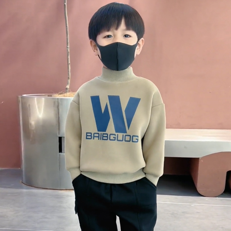 男童加绒加厚卫衣冬季新款潮酷