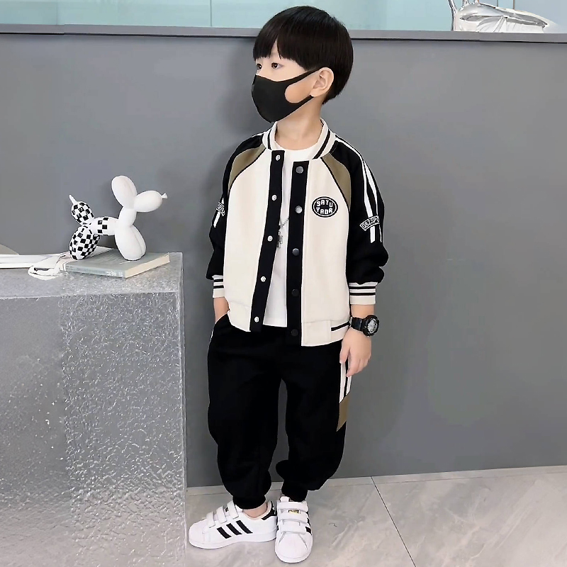 男童春秋运动套装2025新款秋装儿童中大童棒球服外套秋季两件套潮