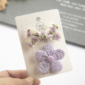 2025春夏季 公主碎花BB夹发饰女婴淑女亮色系撞色对夹宝宝发夹套装