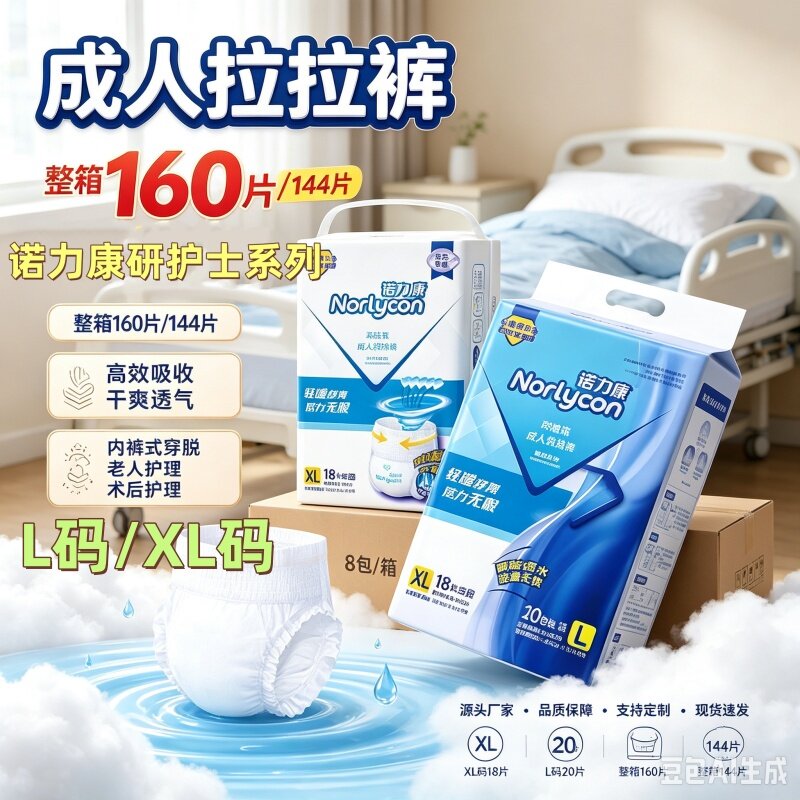 [可外穿防漏]诺力康成人拉拉裤内裤式XL码女老年人尿不湿超薄锁水