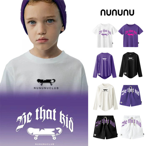 ▪️现货｜NUNUNU新品 街头滑板限定儿童纯棉T恤短裤 正品 非七天