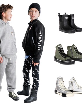 【现货】77MODE NUNUNU FW23潮牌新款儿童时髦雨靴帆布鞋高帮