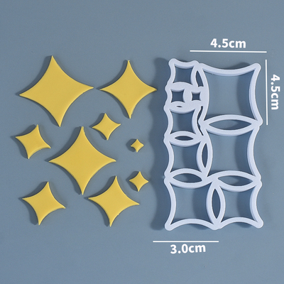 新款八角星四角星套装生日蛋糕翻糖切模甜品装饰烘焙模具点缀