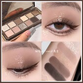 灰粉水泥盘 roto眼影盘低饱和哑光珠光小众大地色烟熏平价日常