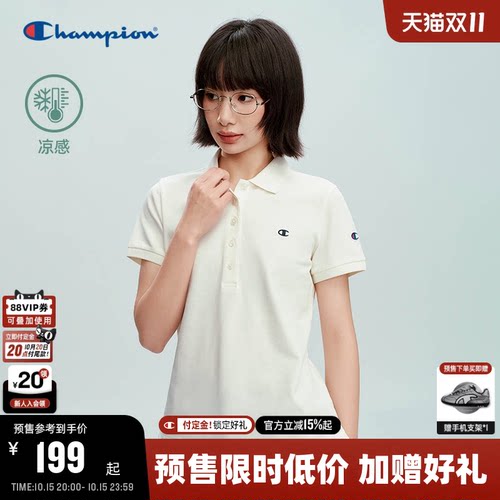 championPOLO衫女简约百搭T恤