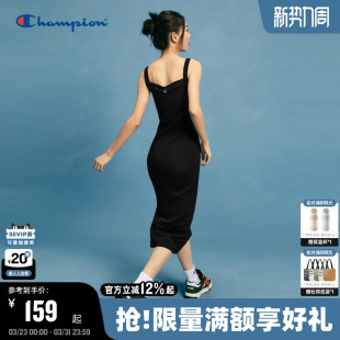 内搭夏复古侧开叉 女纯棉修身 Champion冠军吊带连衣裙25夏季 新款