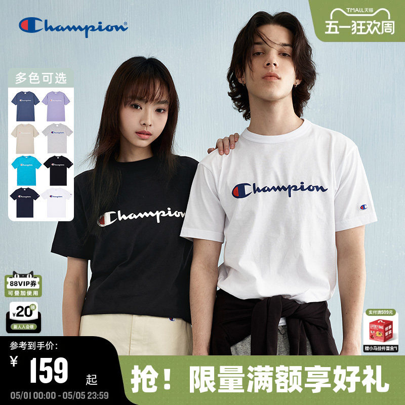 Champion冠军短袖T恤男2026夏季新款休闲宽松上衣女圆领美式潮牌