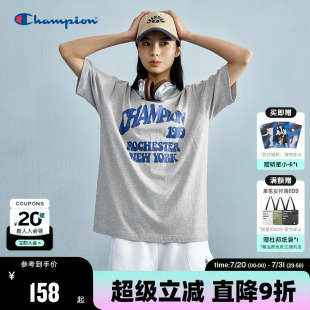 情侣纯棉圆领刺绣宽松印花女 新款 Champion冠军短袖 t恤男2025夏季