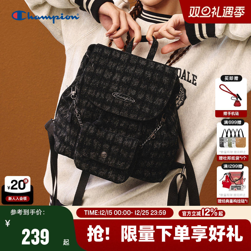 Champion冠军小型双肩包25秋冬新款迷你墩墩包小香风旅行通勤背包