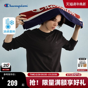 凉感 打底衫 Champion冠军情侣款 T恤春秋新款 刺绣宽松上衣 长袖