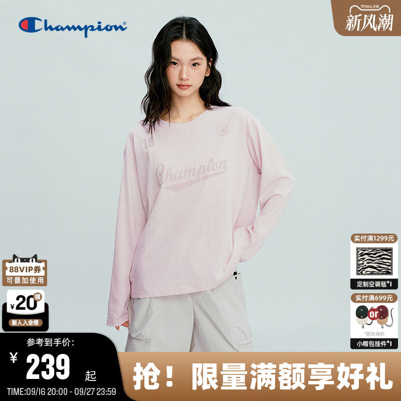 Champion冠军圆领长袖T恤女罩衫图片