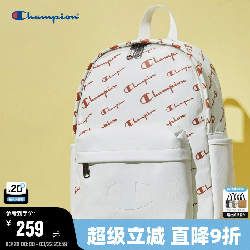 Champion冠军双肩包春季女大容量情侣老花时尚通勤背包男校园书包