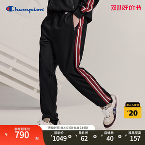 Champion冠军休闲裤秋装新品男美式潮流拼色脚口拉链运动长裤直筒
