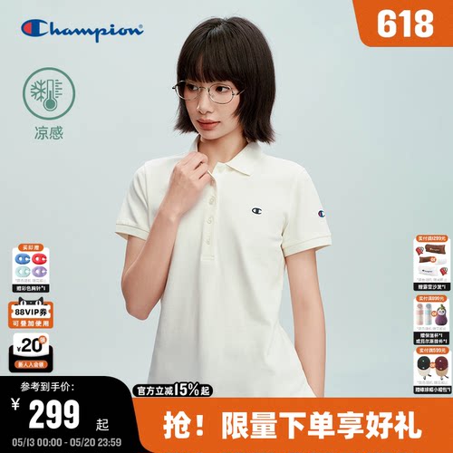 championPOLO衫女简约百搭T恤