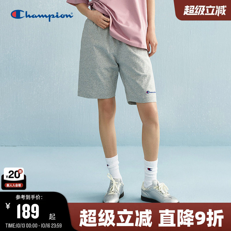 Champion冠军短裤男2025夏季新款潮牌纯棉女运动裤五分卫裤直筒裤