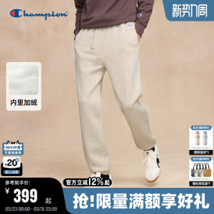 休闲运动裤 Champion冠军束脚卫裤 加绒保暖长裤 新款 女秋 男2025冬季