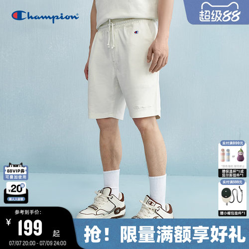 Champion冠军短裤水洗做旧风