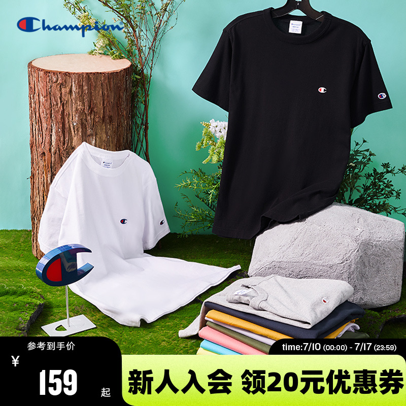 Champion冠军t恤男2025夏季新款美式纯棉情侣潮牌宽松休闲短袖女