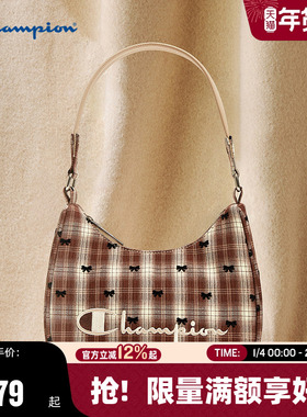 Champion冠军腋下包女2025秋冬新款复古风格纹单肩包潮牌蝴蝶刺绣